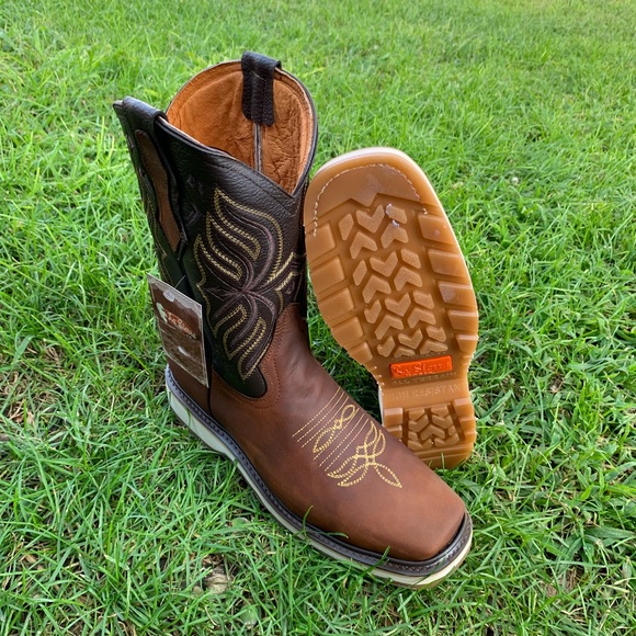 la sierra Other - Men's Rodeo Leather Work Boots Pull On Leather 808